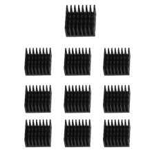 10 Pcs Black Aluminum Cooler Radiator Heat Sink Heatsink 20mm x 20mm x 10mm