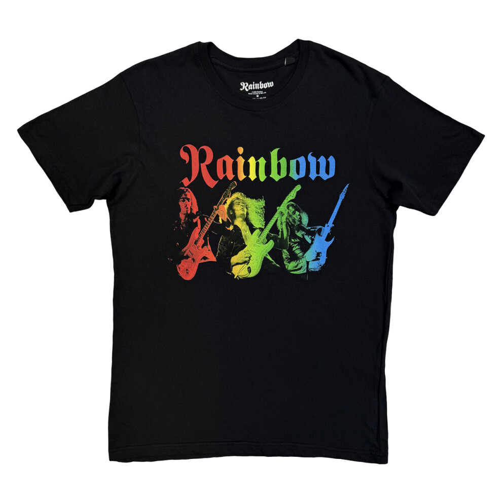 Rainbow (Xxl, ) Unisex Adult Three Richies T-Shirt Black