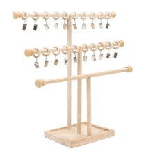 Suporte para Tiara de Bebê, Organizador de Laços de Madeira com 3 Níveis para Meninas, Acessórios de Cabelo para Bebês