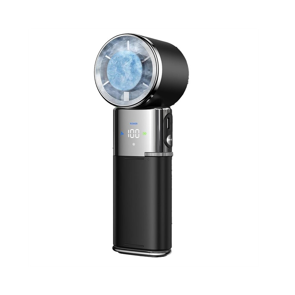 Portable Handheld Turbo Fan With Ice Cooling, 9000Mah Rechargeable Personal Fan, 100-Speed Wind,For Desk/Neck/Travel A 6033536012791