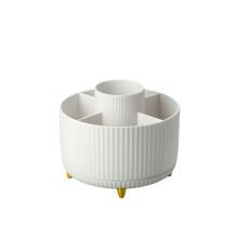 Desk Pencil Pen Holder 360 Rotating Pencil Organizers for Desk Storage Stationery Supplies Organizer Pencil Cup - White