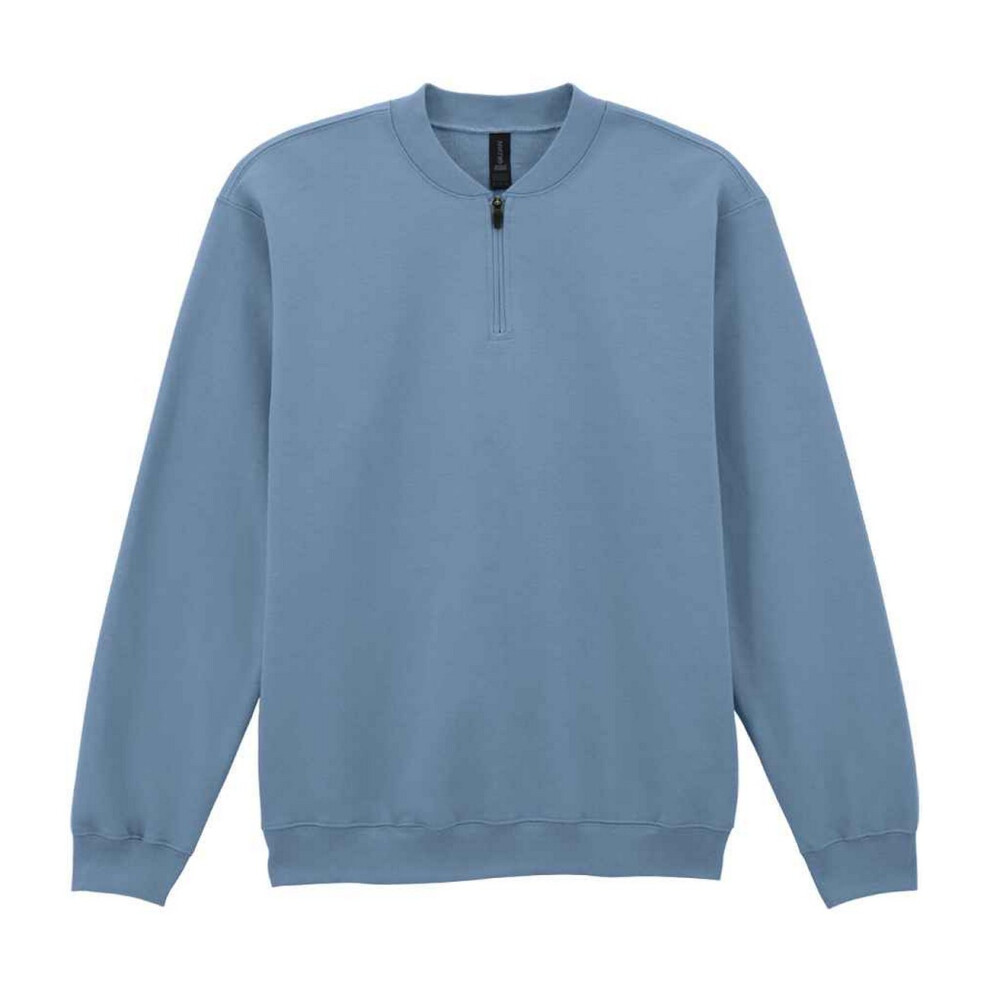Gildan (3Xl, Stone ) Unisex Adult Softstyle Midweight Quarter Zip Sweatshirt Blue