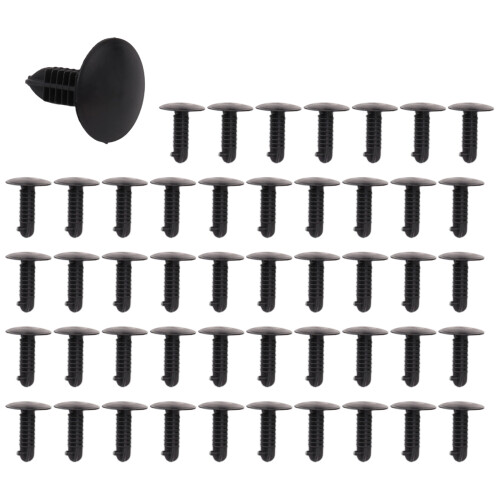 5mm x 5mm Hole Dia Black Plastic Rivets Fastener Push Clips 48 Pcs