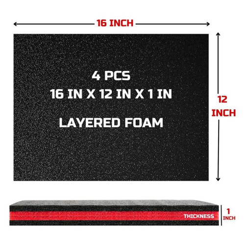 Tool Box Foam, 16Pack 16x12x1 Inch, Foam Inserts for Cases, Polyethylene Storage Sheets for Toolbox Hard Case 2