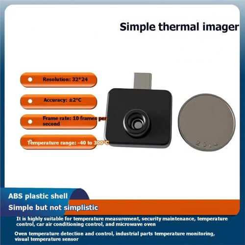 -40C-300C MLX90640 Mobile Infrared Thermal Imager Features 32x24 Resolution and Type-C Interface 1