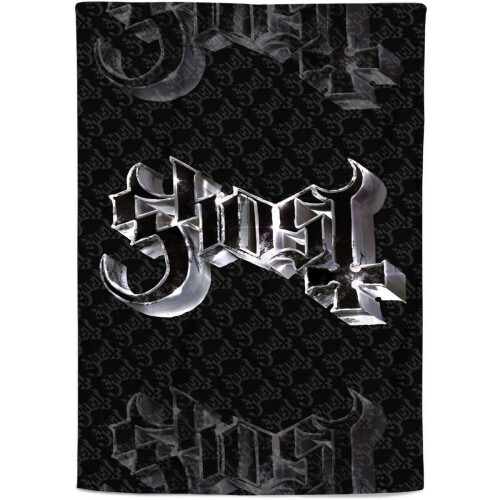 Ghost Ghost Sherpa Fleece Chrome Logo Blanket