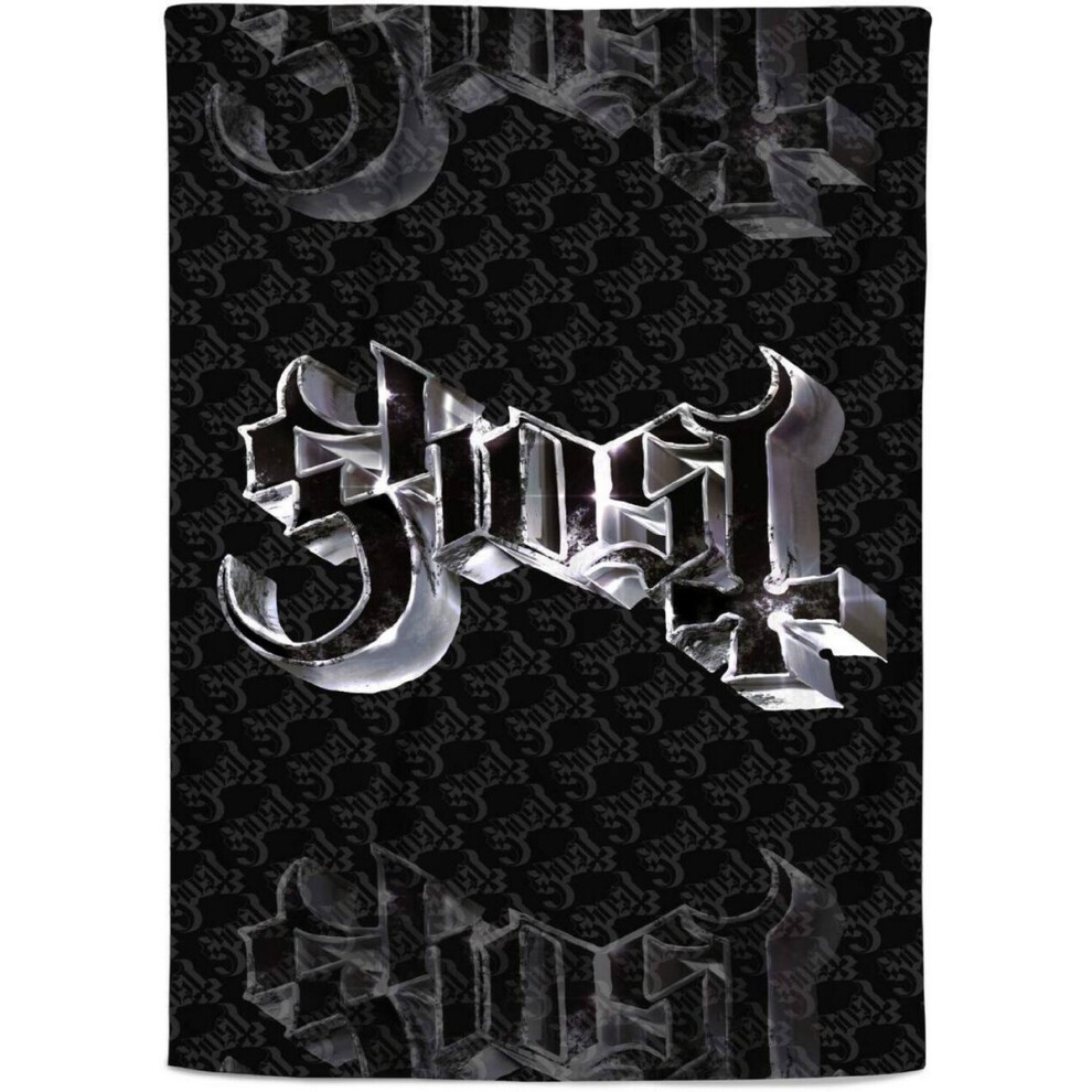 Ghost Sherpa Fleece Chrome Logo Blanket Multicoloured