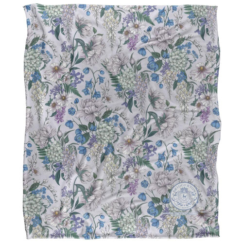 Bridgerton Lady In Silver Soft Floral Blanket