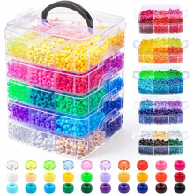 5400 Stück Perlen, 30 Verschiedenfarbige Perlen für Armbänder, Kandi-Freundschaftsarmbänder, Schmuckherstellung und Haarschmuck