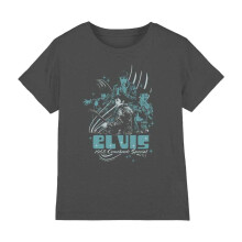 (7-8 Years, Charcoal) Elvis Presley Childrens/Kids 68 Leather T-Shirt