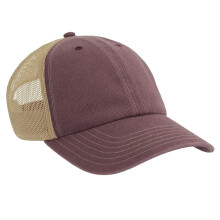 (One Size, Burgundy/Khaki) Atlantis Unisex Adult Acteon 6 Panel Trucker Cap