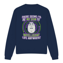 (XL, Navy) Toy Story Unisex Adult No Sign Of Intelligent Life Buzz Lightyear Sweatshirt