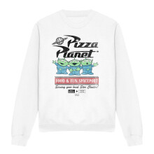 (M, White) Toy Story Unisex Adult Food Spaceport Aliens Sweatshirt