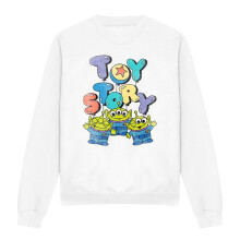 (XL, White) Toy Story Unisex Adult Aliens Balloons Sweatshirt