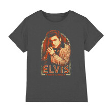 (5-6 Years, Charcoal) Elvis Presley Childrens/Kids Stripes T-Shirt