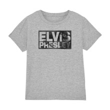 (5-6 Years, Athletic Heather) Elvis Childrens/Kids Block Letters T-Shirt