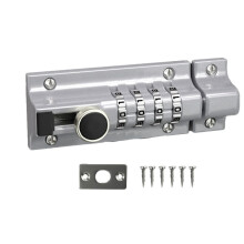 Password Lock Sliding Combination Lock Password Door Security Lock Anti-Theft Password Lock Catch (Silver)