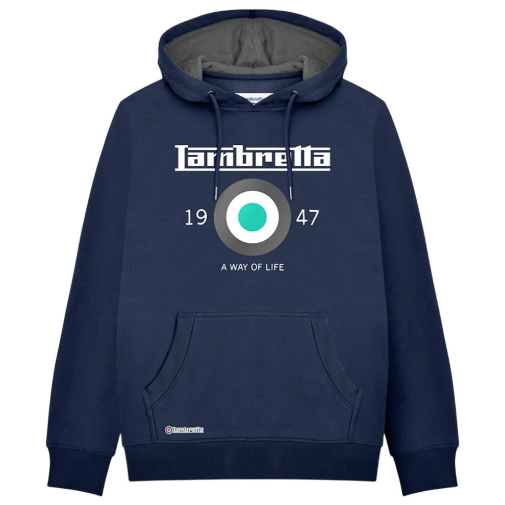 Lambretta (3Xl, Navy/Waterfall) Mens Target Hoodie Multicoloured