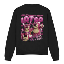 (S, Black) Toy Story Unisex Adult Strawberry Lotso Homage Sweatshirt
