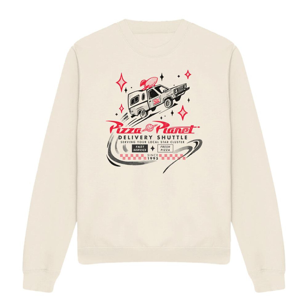 Toy Story (Xl, Natural) Unisex Adult Pizza Planet Delivery Sweatshirt Multicoloured