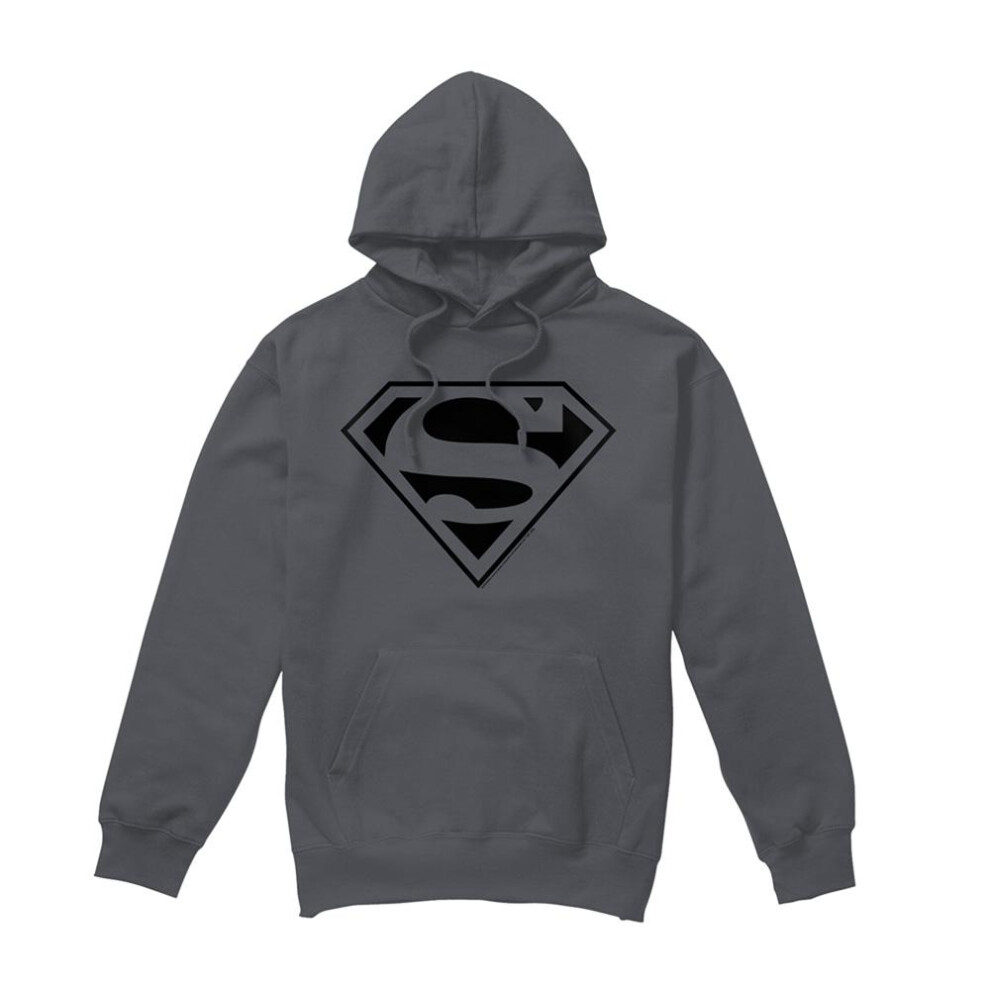 Superman (M, Charcoal) Mens Monochrome Hoodie Multicoloured