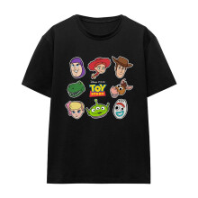 (S, Black) Toy Story Womens/Ladies Character Face Cut Out T-Shirt