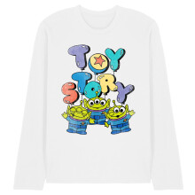 (XL, White) Toy Story Unisex Adult Aliens Balloons Long-Sleeved T-Shirt