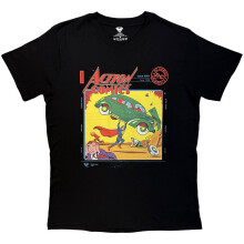 (S, Black) Superman Unisex Adult Action Comics Car T-Shirt