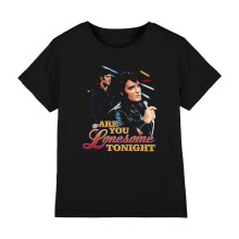 (7-8 Years, Black) Elvis Presley Childrens/Kids Are You Lonesome T-Shirt