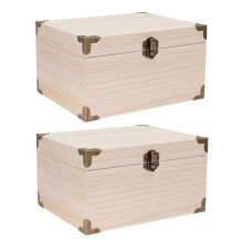 Puuarkku - RICO DESIGN - Aarrearkku - 2 kappaletta - Massiivipuuta - 20 x 16 x 11 cm