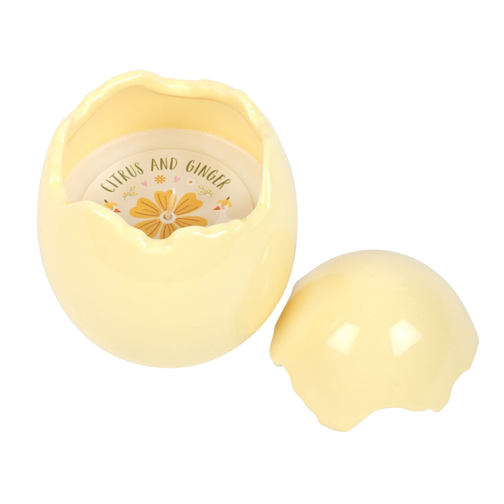 - Something Different Citrus & Ginger Egg Shaped Scented Candle Yellow (One Size) - Image 4