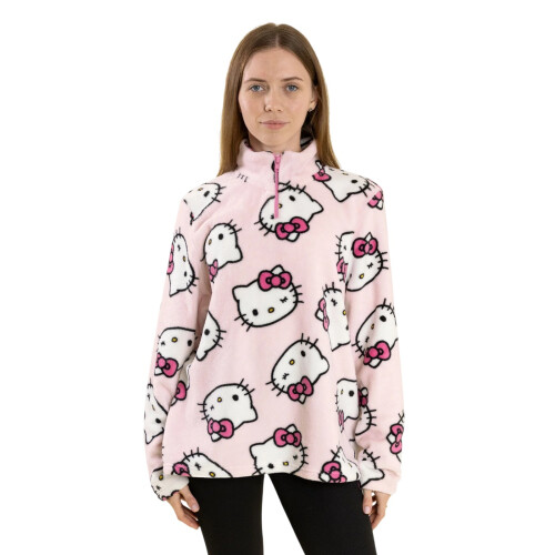 Hello Kitty (S, Pink) Hello Kitty Womens/Ladies Faces Jumper
