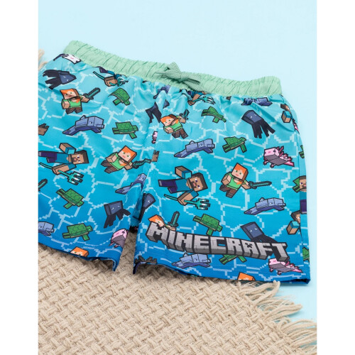 Minecraft (7-8 Years, Blue) Minecraft Boys Swim Shorts 2
