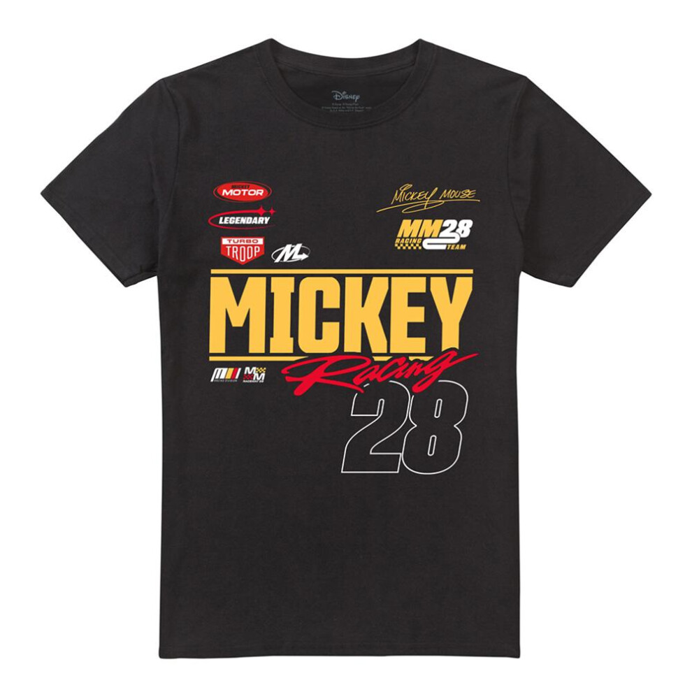 Disney (Xxl, Black) Unisex Adult 28 Mickey Mouse Racing T-Shirt