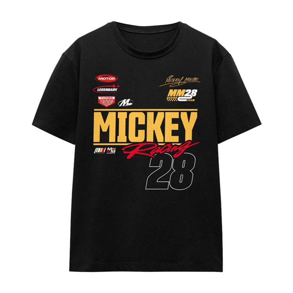 Disney (M, Black) Womens/Ladies 28 Mickey Mouse Racing T-Shirt