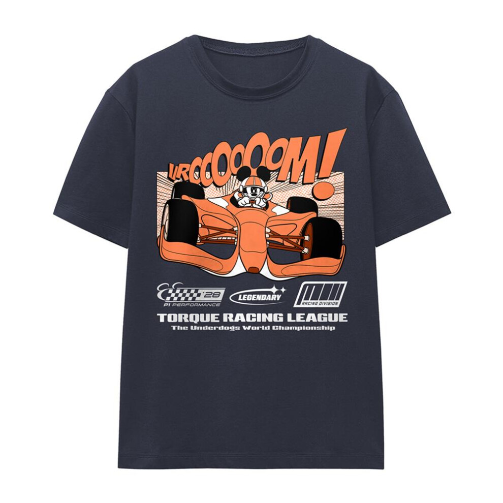 Disney (Xxl, Deep Navy) Womens/Ladies Mickey Mouse Comic Racing T-Shirt