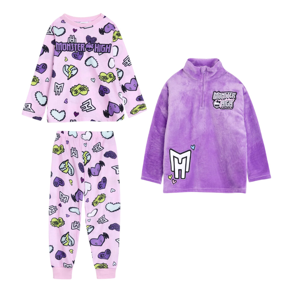 Monster High (3-4 Years, ) Girls Hearts Long-Sleeved Pyjama Set Multicoloured