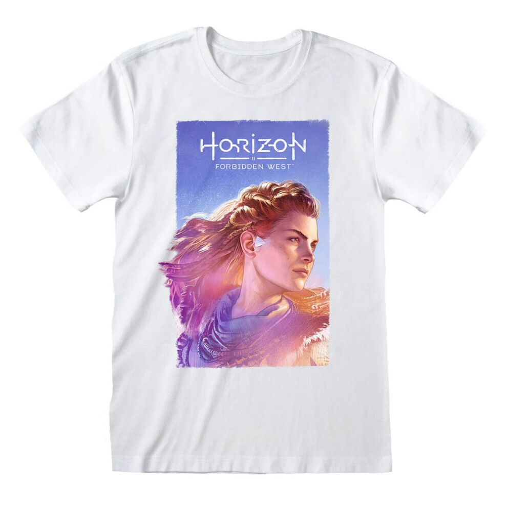 Horizon (S, White) Unisex Adult Aloy Art T-Shirt