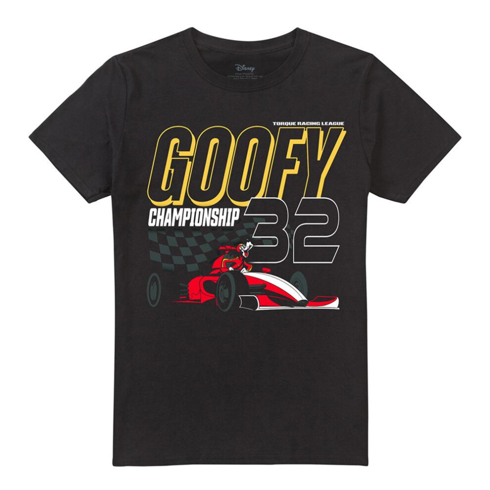 Disney (3Xl, Black) Unisex Adult Monaco Goofy Racing T-Shirt