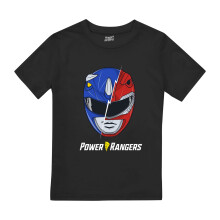 (7-8 Years, Black) Power Rangers Boys Spliced Head T-Shirt