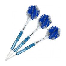 (21g, Silver/Blue/White) Unicorn Silver Star Tungsten Darts