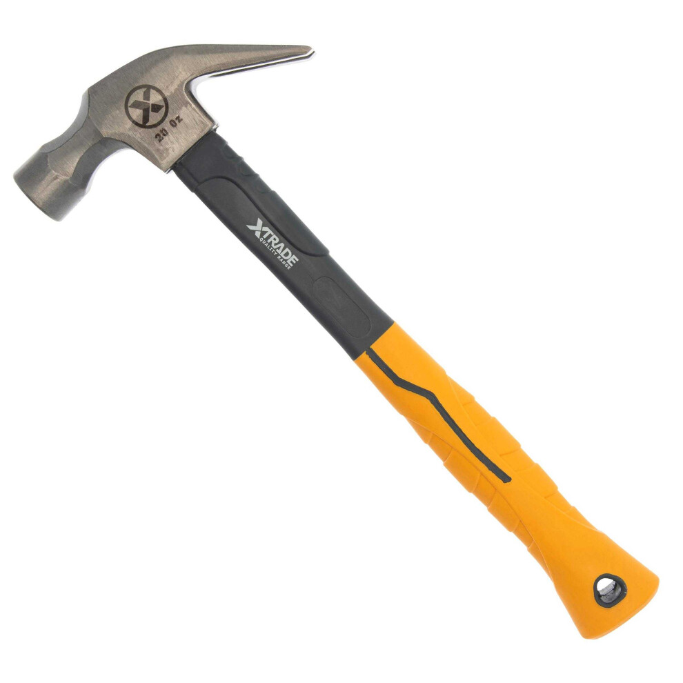 (20Oz, Yellow/Grey) Xtrade Fibreglass Claw Hammer 5063918180528