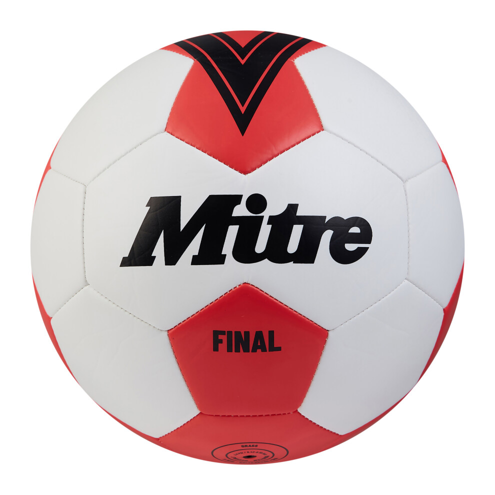Mitre (3, ) Final Logo Football White/Red
