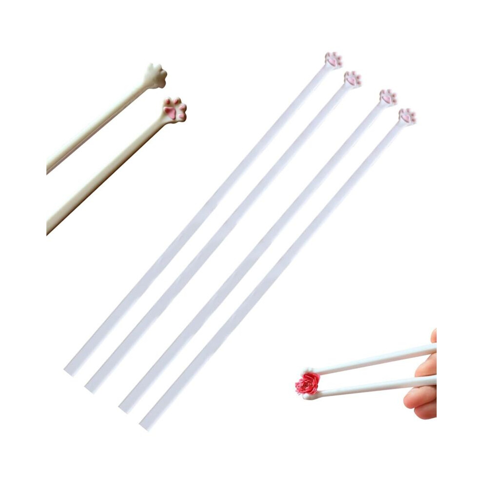 Semoic Cat Paws Chopsticks,Reusable Non-Slip Chopsticks, Cute Pinkpaw Prints, Durables And Easy To Use Catclaw