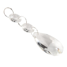 24 Pcs Chandelier Crystal Prisms Pendants Set 38 mm Clear Teardrop Icicle Chandelier Crystals Parts Replacement Crystals