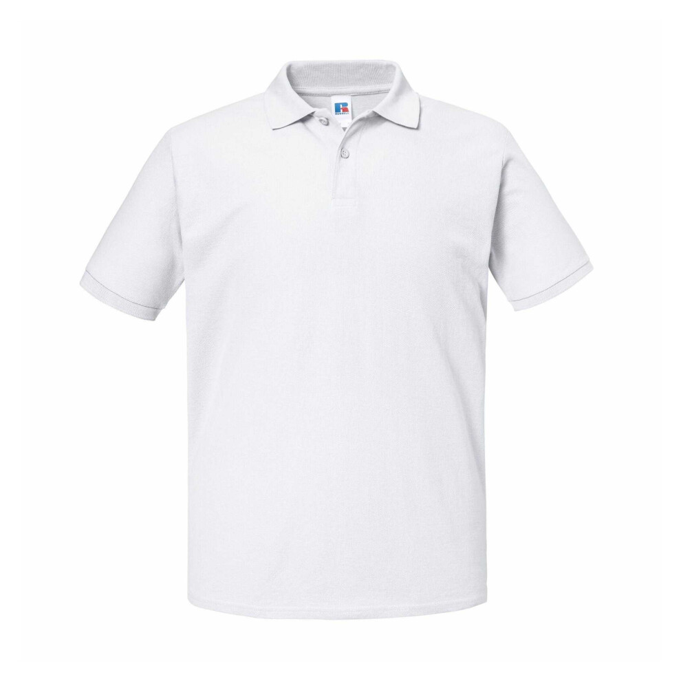 Russell (L, White) Unisex Adult Authentic Eco Polo Shirt