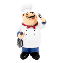 Retro Chef Model Ornaments Resin Crafts Chef Figurines Home Kitchen Restaurant Bar Coffee Decor-A