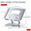Universal Laptop Stand with 360 Rotating Base, Adjustable Height Multi-Angle, Foldable Mounted Reading Bookshelf Silver 7