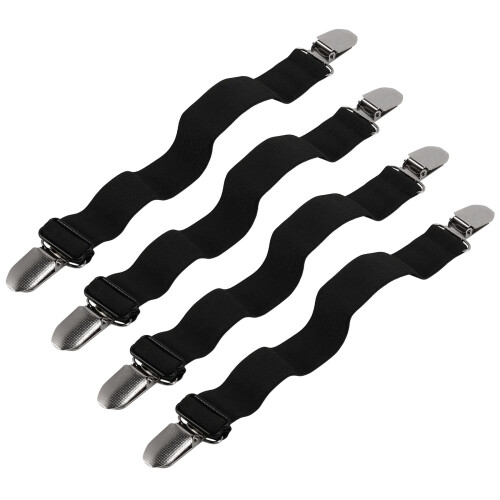 Sangles de Support de Drap de Lit, Pinces de Drap D'Angle, Attaches de Drap RéGlables éLastiques Pinces de Drap pour Matelas (4PCS)