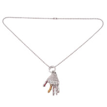 Portable Mechanical Bionic Hand Pendant with Chain Movable Finger Joints Jewelry Accessories Hands Necklace B
